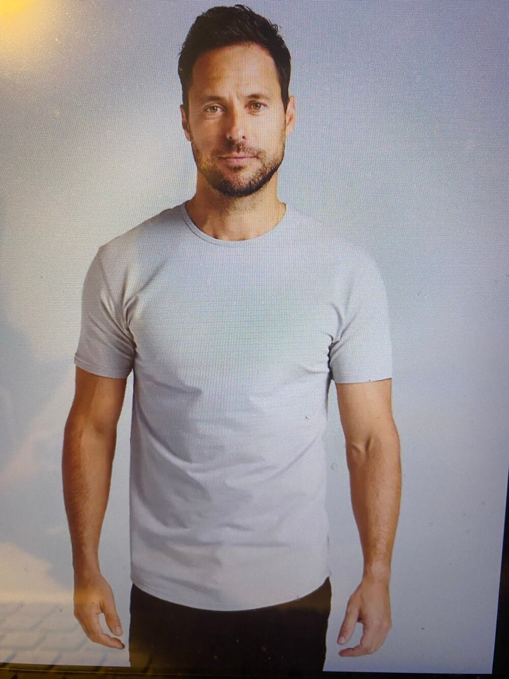 BYLT Drop Cut Lux Short Sleeve Slim Fit Storm Gray T-Shirt Large Cotton Blend